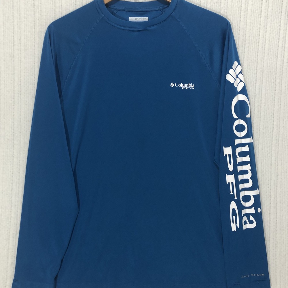 Columbia PFG Mens Blue Long Sleeve Omni-Shade Fishing Shirt Small FM6094